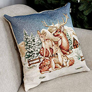 Декоративная подушка Оленята Голубое сияние Прованс