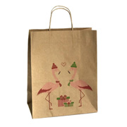 Пакет крафтовий подарунковий Фламінго 320х260х140 мм