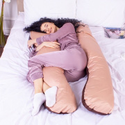 Подушка для вагітних та відпочинку U-подібна 8028 Delicate Satin Cappuccino MirSon