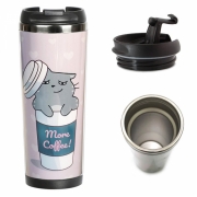 Термокружка ZIZ Котик - кофеман 21073