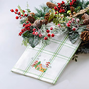 Рушник кухонний вафельний Зелена клітинка з лісом Home Line