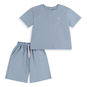 Костюм літній КС831 футболка і шорти Бембі трикотаж-двунитка X40-сіро-блакитний