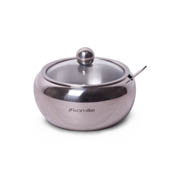 Сахарница с ложечкой и стеклянной крышечкой Kamille 7002