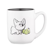 Чашка керамічна 380 мл Corgi Ardesto AR3054 біло-сіра