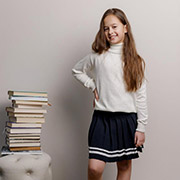 Спідниця-плісе Art Knit темно-синя зі смужками