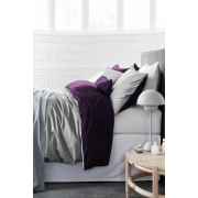 Комплект постільної білизни MirSon 0001 + 3220 Elit Молочний та Фіолетовий