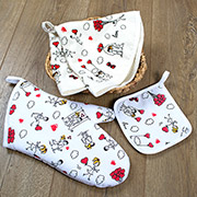 Кухонний набір Lotus Daily Love Is рукавиця, прихватка і рушник