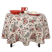 Скатертина гобеленова кругла з тефлоновим просоченням Колібрі і квіти Villa Grazia Premium