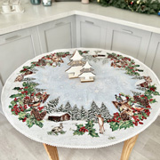 Скатертина гобеленова новорічна з мереживом Limaso Squirrel