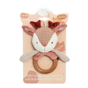 Іграшка - брязкальце з дерев'яним гризунцем косуля Рубі, ELFIKI