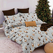 Комплект постільної білизни Gnoms Тепло зимових снів SoundSleep бязь світло-сірий