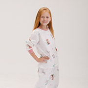 Піжама байкова для дівчинки ПЖ55 Бембі 221-молочна
