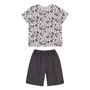 Піжама для хлопчика КП262 футболка та шорти Бембі XY1-сірий-графіт-малюнок