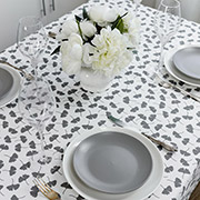 Скатертина Macao Гінкго сірий Прованс