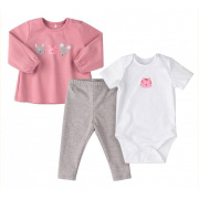 Комплект для дівчинки Бембі КП253 рожевий сірий