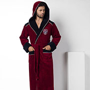 Халат чоловічий довгий з капюшоном Nusa NS-2810 бордо
