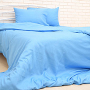 Комплект постільної білизни страйп-сатин Nostra блакитний