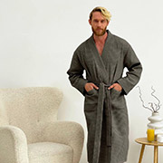 Чоловічий вафельний халат-кімоно 821N-2 Cosy темно-сірий меланж