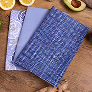 Набір із 3 кухонних рушників 642 Blue Kitchen рогожа-напівпанама Mirson