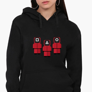 Худі жіночий Солдати Гра в кальмара Squid Game MobiPrint 8921-3365 чорний