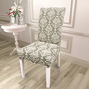 Жакардовий чохол для стільця Love you кремовий без оборки