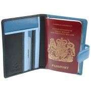 Шкіряна обкладинка для паспорта Visconti RB-75 Sumba blue multi