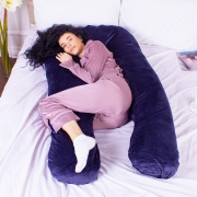 Подушка для вагітних та відпочинку U-подібна 8020 Velvet Line Navy blue MirSon