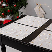 Серветка новорічна Шапочки на бежевому Прованс