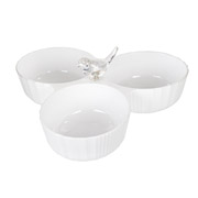 Блюдо акрилове для снеків Пташка Lefard 757-020 біле