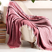 бордовий хлопковый плед