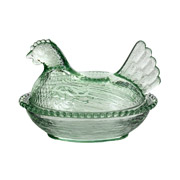 Ємність для зберігання 11.5х11.5х15.5 см 240 мл Курочка LeGlass 355-289 зелена