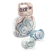 LOVI Пустышка силиконовая динамическая 0-3м 2 шт. Botanic для мальчика