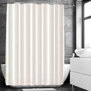 Штора тканинна для ванної кімнати з металевими кільцями Bianco Woko