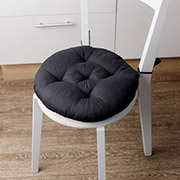 Кругла подушка на стілець Фібра Прованс чорна 041693