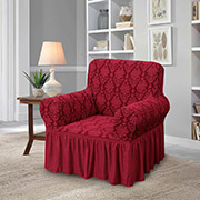 Жакардовий чохол для крісла Love you бордо