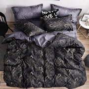 Комплект постільної білизни сатин Selena Перо Чорне 300472