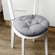 Круглая подушка на стул Leon Прованс серая