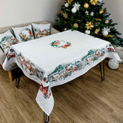 Скатертина гобеленова з велюром Зимове місто Прованс