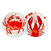Набір фарфорових тарілок 2 шт 19 см Red Shells Lefard 922-113