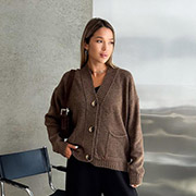 Кардиган жіночий Casual Wool Art Knit коричневий