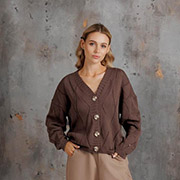 Кардиган в'язаний жіночий Grace Art Knit шоколад