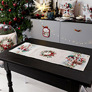 Доріжка гобеленова новорічна Снігова зима Прованс