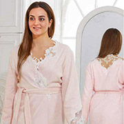 Набір жіночий Polina (халат, тапочки та рушник) Arya рожевий