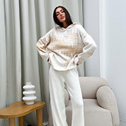 Штани в'язані Vibe Cotton Art Knit молочний