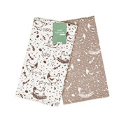 Набір кухонних вафельних рушників Курочки Home Line коричневий-капучино