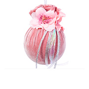 Ялинкова куля з квітковою симетрією Рожева перлина 10см Lefard 085-013