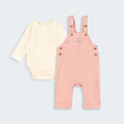 Комплект трикотажний КП302 боді та ромпер Bembi I00-абрикосовий