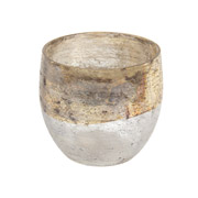 Підсвічник скляний декоративний 9x10 см сірий Lefard 876-074