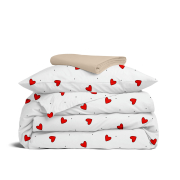 Дитяча постільна білизна в ліжечко CHERRY HEARTS Cosas червоний