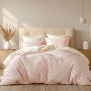 Комплект постільної білизни SoundSleep Stonewash Doble Pink Milk рожево-молочний